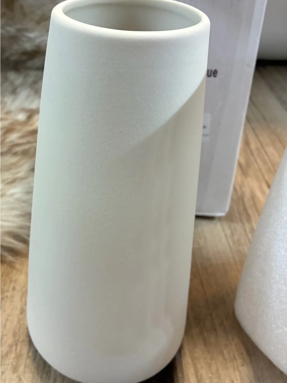 Matte White Ceramic Vase Modern Minimalistic Boho Scandinavian Decor NIB